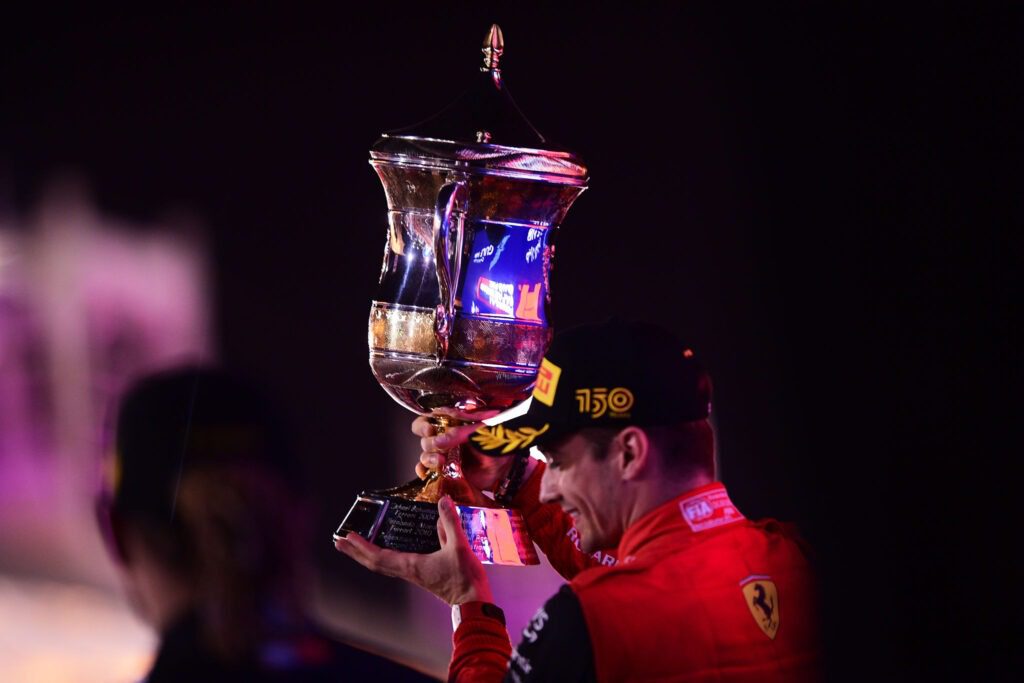 Charles Leclerc sul podio, Ferrari - Bahrain GP F1