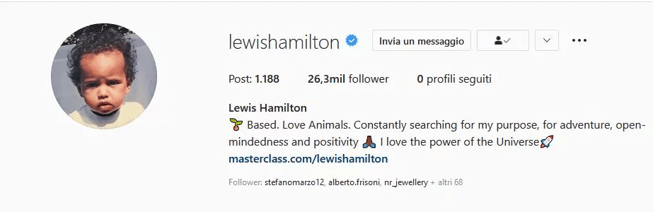 Lewis Hamilton Instagram: profilo social del pilota 2021/2022
