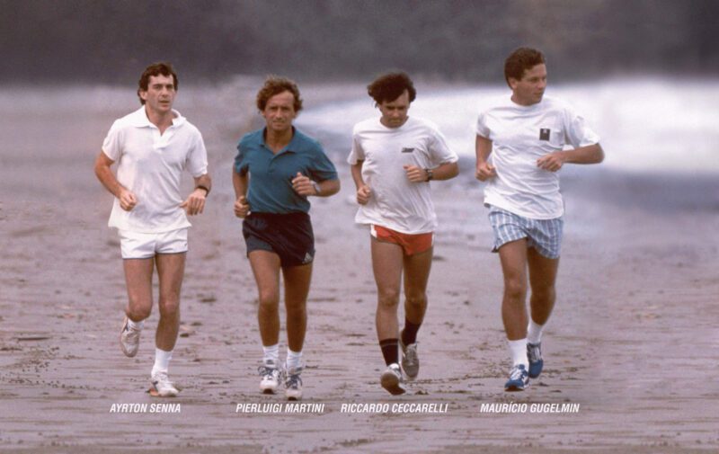 Formula Medicine staff running with Ayrton Senna.
