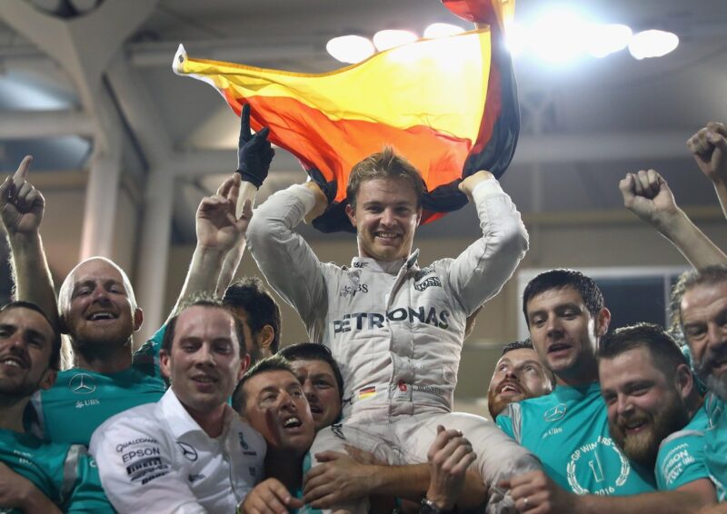 Nico Rosberg campione del mondo 2016 ad Abu Dhabi.