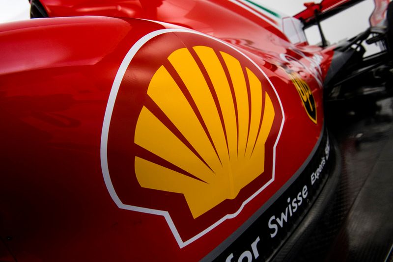 Ferrari sponsor e fornitore Shell, adesivo su vettura